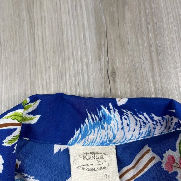 Kailua Hawaiian Button Up Shirt Hula Girl Surfer Men’s Size L Large Hawaii - Picture 9 of 10
